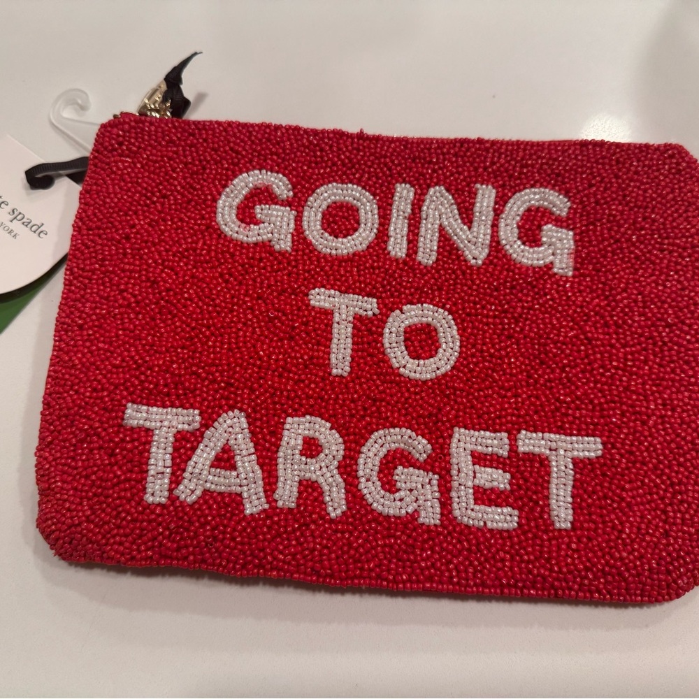 NWT Going to Target Beaded Clutch - kate spade new york x Target Red/White